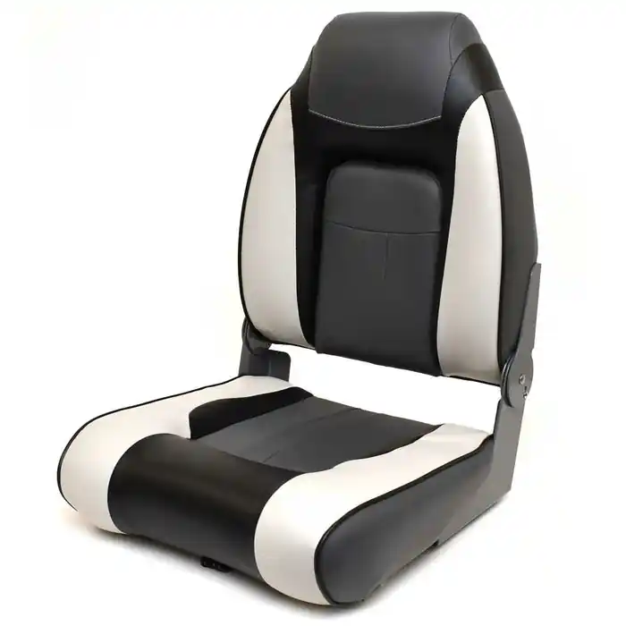 Flash Sale Boat High Back Folding Seat 75157GCB | Premium Designer Gray Charcoal Black