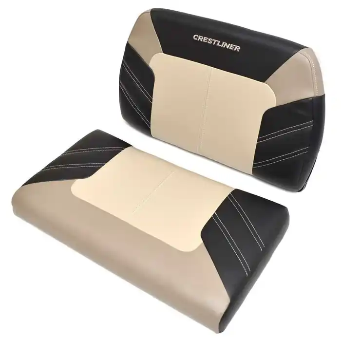 Crestliner Boat Bench Seat Cushions 2279609 | Black / Beige Wise Marine Exclusive Offer