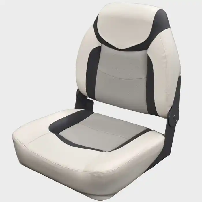Marine Boat Folding Fishing Seat 75158WCG | White Charcoal Gray Money Back Guarantee