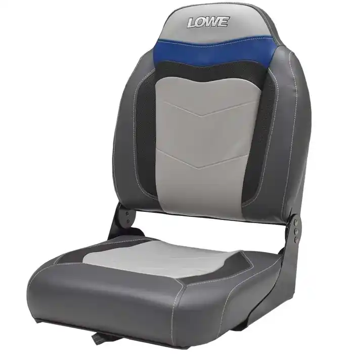 Lowe Boat Folding Fishing Seat 2240623 | Gray Black Blue Low Price
