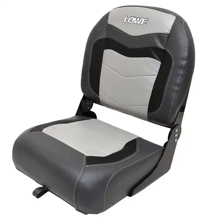 Lowe Boat Folding Fishing Seat 2335826 | Bench 16 3/4 Inch Gray Black Luxury