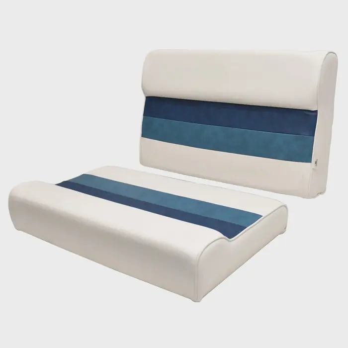 Trusted Brand Boat Bench Seat Cushions 27SEAT-DELX-WNBU | 27In White Blue (Set of 2)