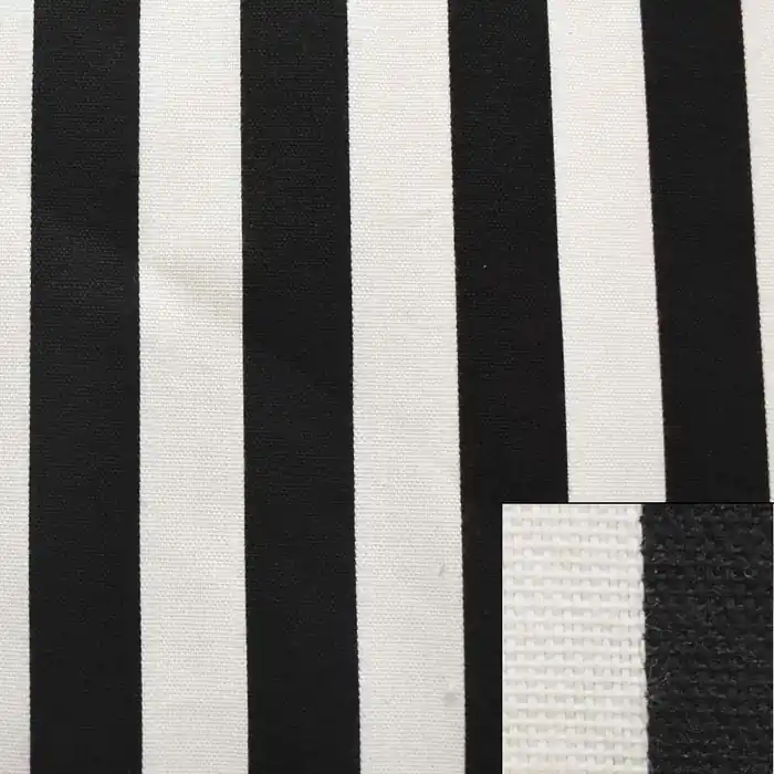Wholesale Boat Woven Pattern Canvas Fabric | Striped Black White 57 Inch (YD)