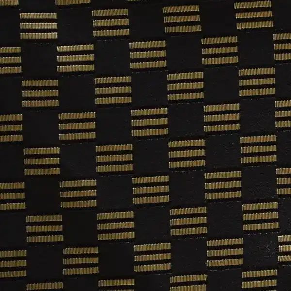 Last Chance Larson Boat Fabric | Checkered Woven Black / Gold 54 Inch (YD)