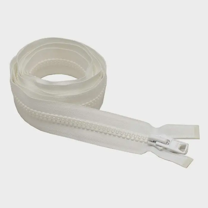 Next Day Delivery YKK Boat Separating Molded Tooth Zipper | Type 10 White 84 Inch