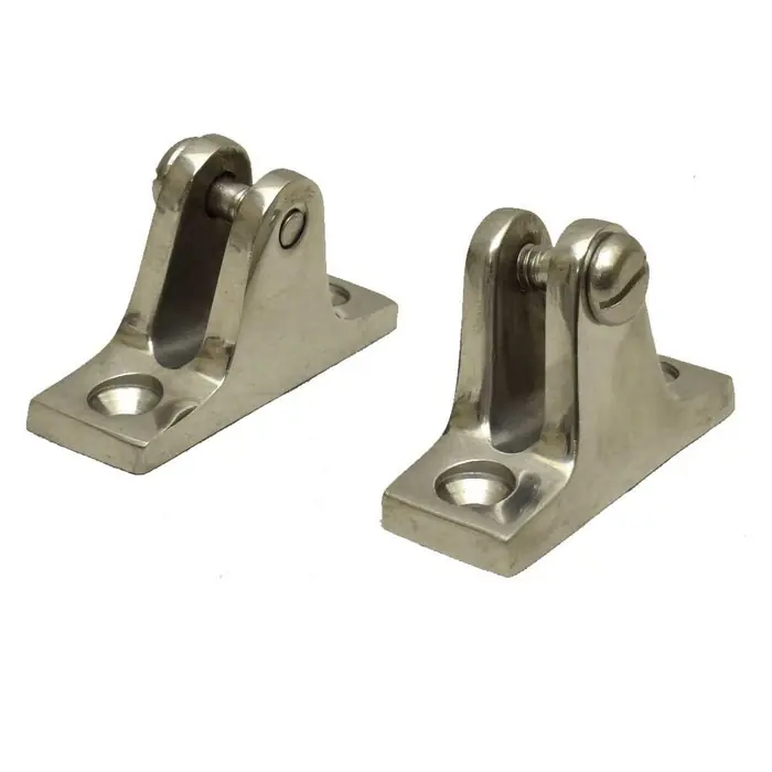 Best Choice Crownline Boat Bimini Hinge | Angled 2 1/8 x 3/4 Inch Stainless (Pair)