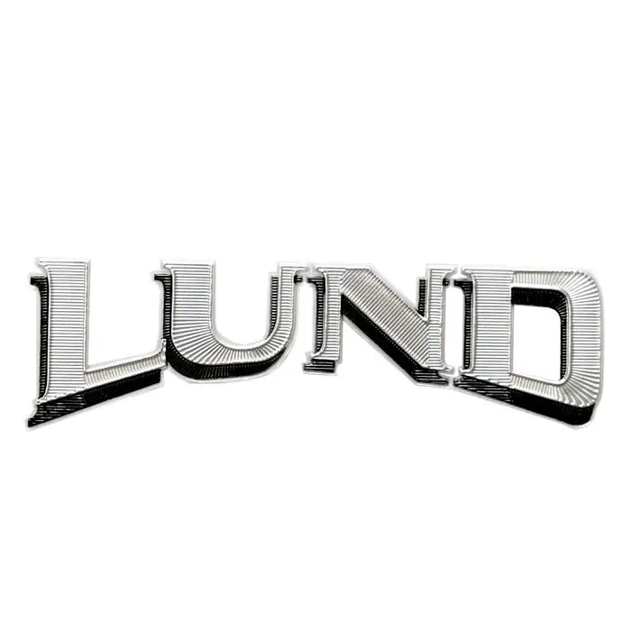 Trusted Brand Lund Boat Iron-On Emblem Applique 2024559 | 3 1/2 x 1 Inch Silver