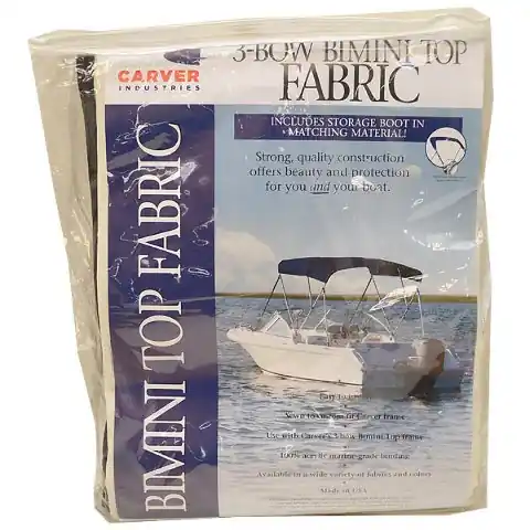 Luxury Carver Boat 3 Bow Bimini Top Cover 605WV | White 6 Foot Fabric