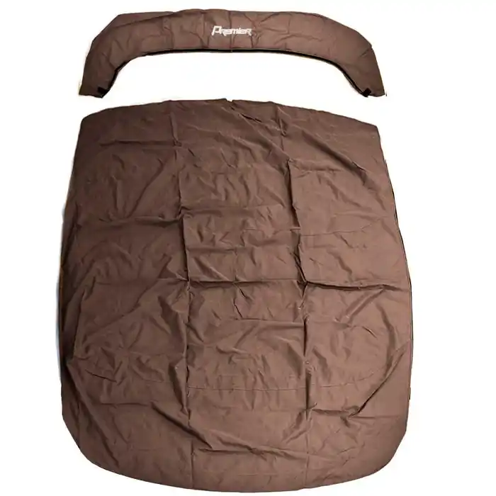 Worldwide Shipping Premier Pontoon Boat Bimini Cover 45504-18 | Brown 160 x 125 w/ Boot