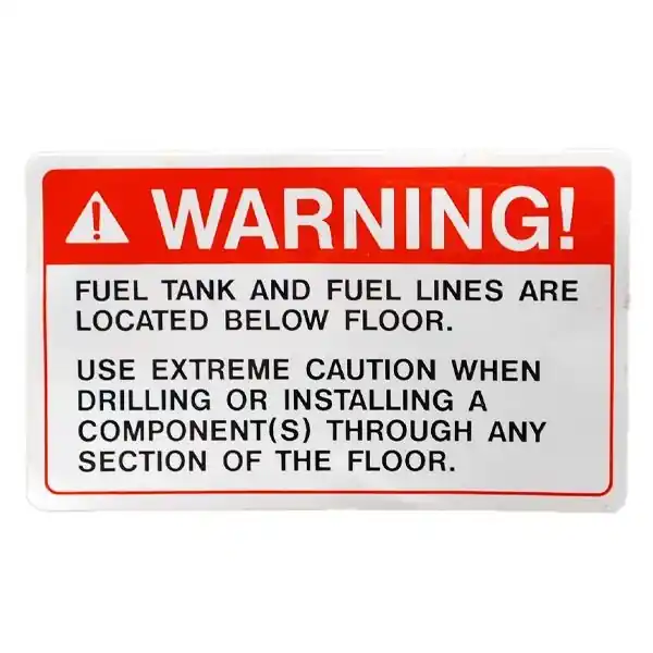 Markdown Boat Warning Decal | Fuel Tank / Lines 5 x 3 Inch