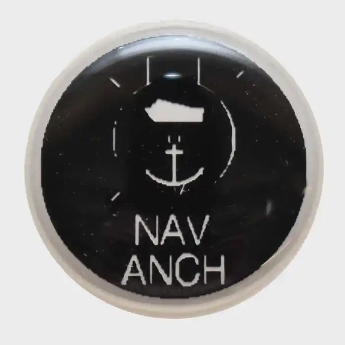 Ranger Boat Nav / Anch Button Decal | Black / Clear Vinyl 3/4 x 1/8 Inch New Arrival