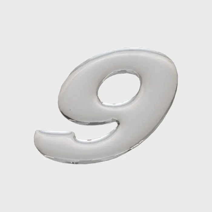 Phoenix Boat Raised Decal 95388 | Number 9 Silver Sticker Budget