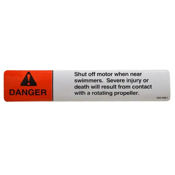 Ranger Boat Propeller Danger Decal 7DE62 | 5 x 1 Inch Bulk Order