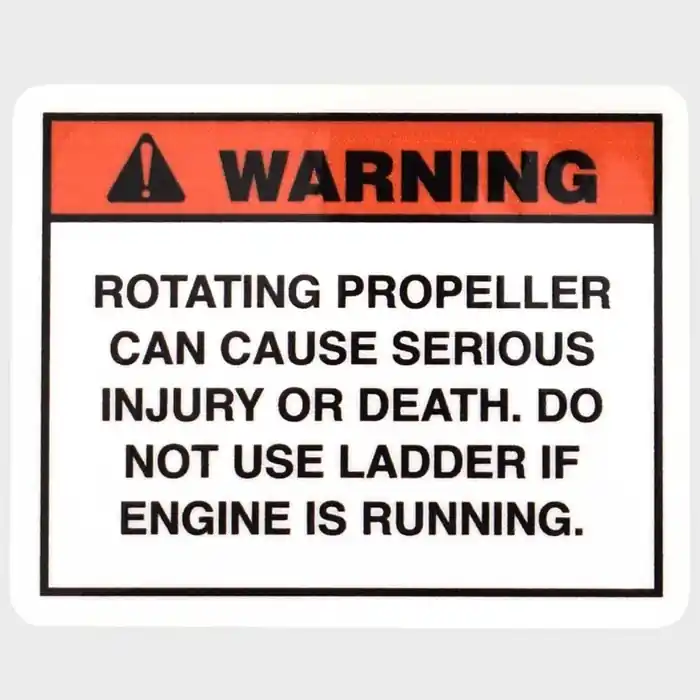 Boat Propeller Warning Decal | 2 1/2 x 2 Inch Orange Black White Free Delivery