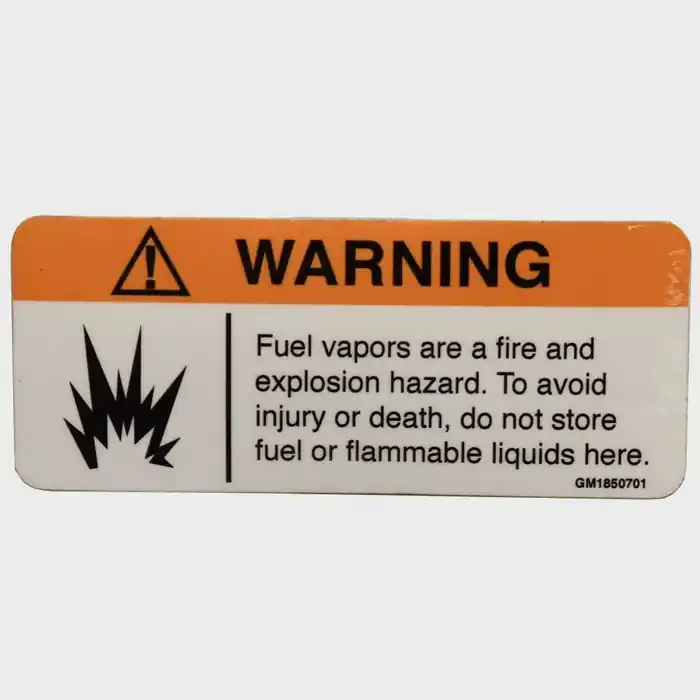 Weekend Sale Tracker Boat Warning Decal Sticker 202428 | Fuel Vapor Hazard