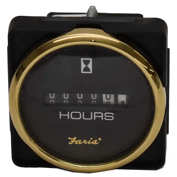 Faria Boat Hour Meter Gauge MH0133B | 2 Inch Regal Gold Analog Must Have