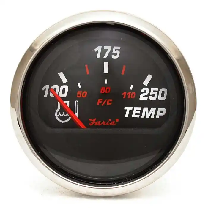 Faria Boat Water Temperature Gauge GP4080A | Professional Red 2 Inch Order Now