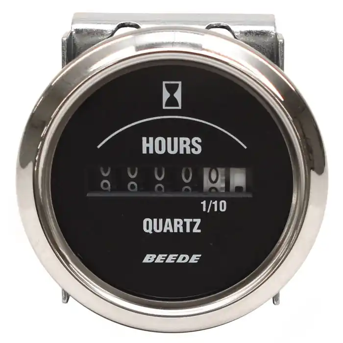 Beede Boat Hour Meter Gauge 960523 | 2 Inch Black Silver Fresh Stock