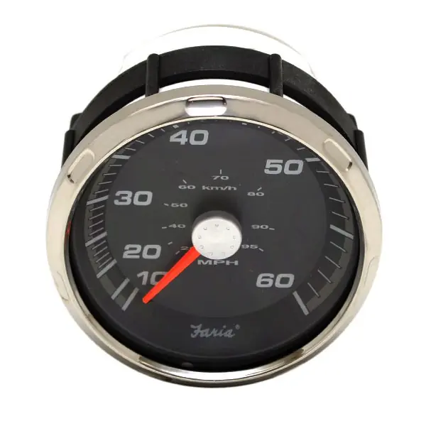 Faria Boat Speedometer Gauge SEK635A | 60 MPH 3 1/4 Inch Silver Black Free Delivery