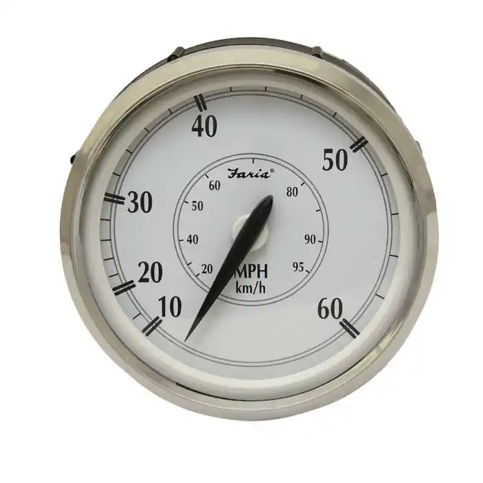 Faria Boat Speedometer Gauge SE9901A | Newport Silver 4 1/4 Inch Crafted