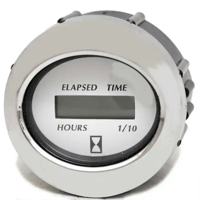In Demand Faria Boat Hour Meter Gauge MH0203A | Digital 2 Inch Silver White