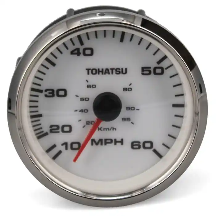 Exclusive Faria Boat Speedometer Gauge SE9296A | Tohatsu 3 /4 Inch Silver White