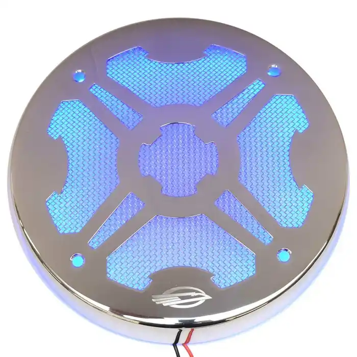 ITC Marine Boat Illuminated Speaker Cover | Chaparral Blue LED 7 3/8 Inch Authentic