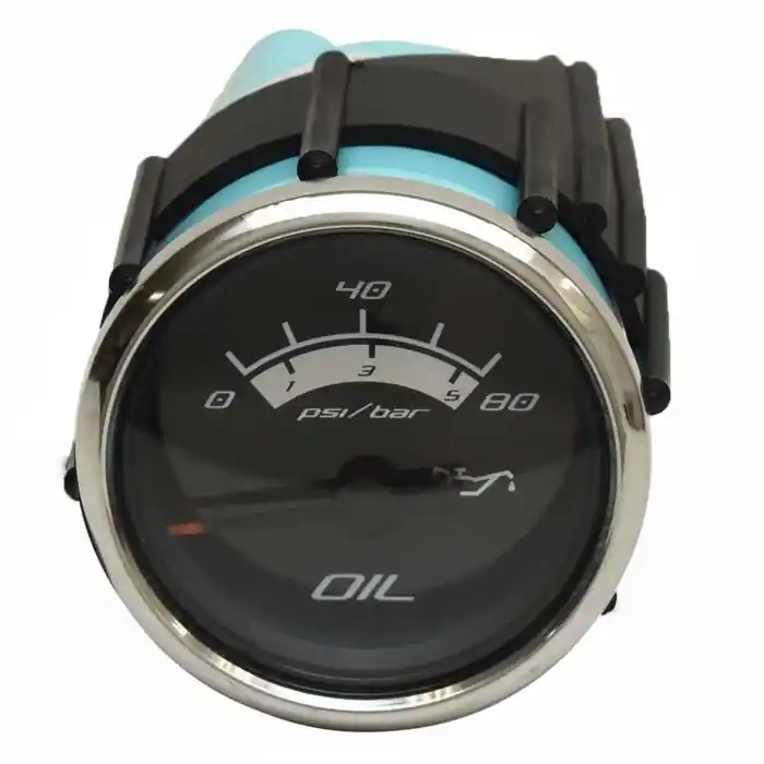 Faria Boat Oil Pressure Gauge GBC109A | Platinum 2 Inch Black / Silver Genuine