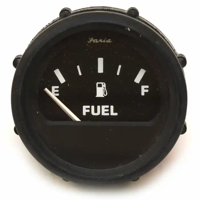 Faria Boat Fuel Level Gauge GP9357C | Cruisers Euro Black 2 Inch Professional Grade