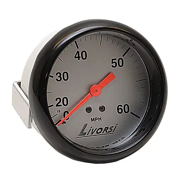 Last Chance Livorsi Boat Speedometer GDS60PL | 60 MPH 3 3/8 Inch Black Platinum
