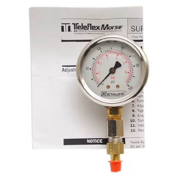 Professional Grade Teleflex / BayStar Boat Pressure Adjustment Gauge HA5443 | Power Purge