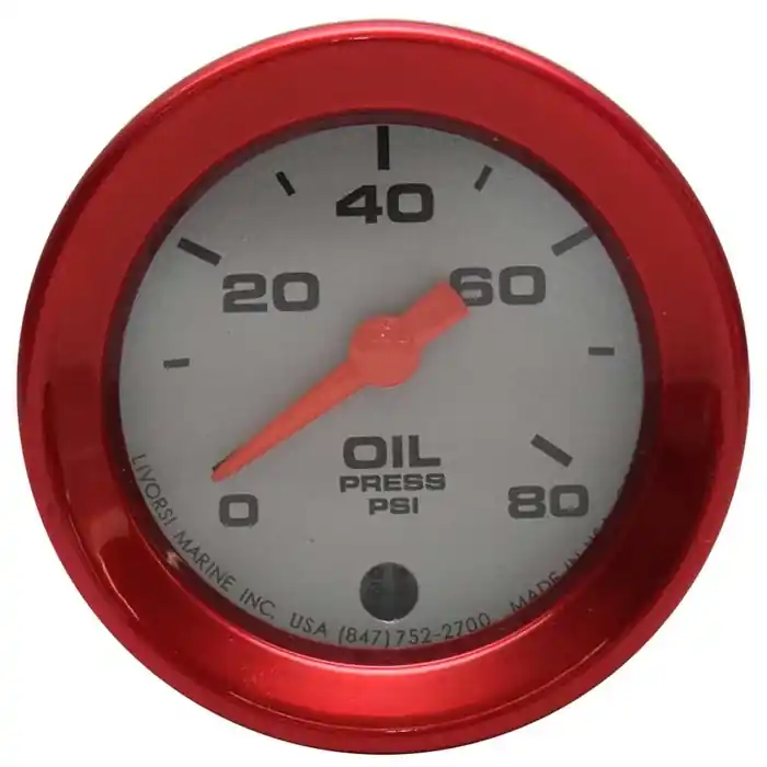 Livorsi Boat Oil Pressure Gauge VVJNISOPPLRR | Vantage View Red 2 Inch Limited Time