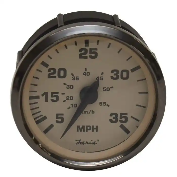Faria Boat Speedometer Gauge SEK050A | Euro Beige 3 3/8 Inch 35 MPH Bulk Order