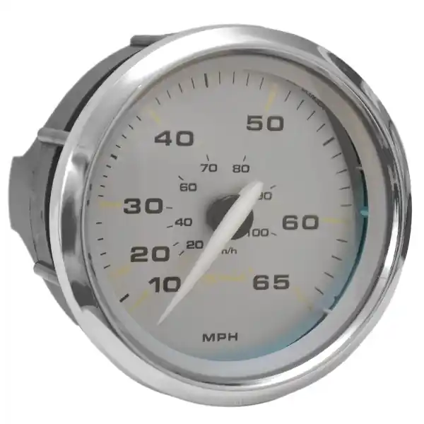 Seasonal Sale Faria Boat Speedometer Gauge SE9599A | Kronos Silver 3 1/4 Inch 65 MPH