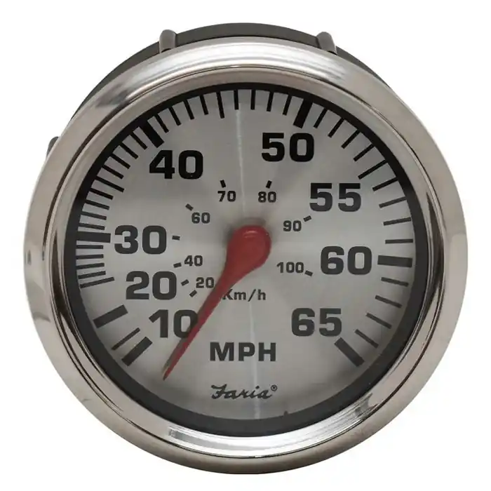 No Minimum Order Faria Beede Boat Speedometer Gauge SEK639A | 3 1/4 Inch Spun Silver