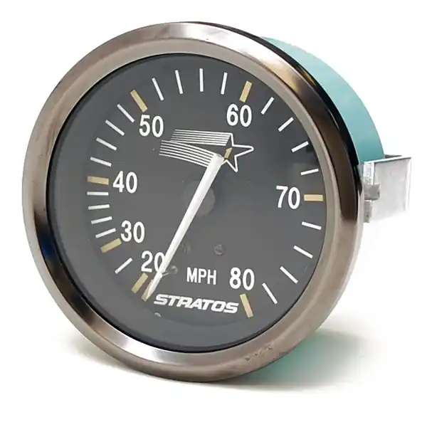 Stratos Boat Speedometer 63268 | Teleflex 3 1/4 Inch Pewter Black Limited Time