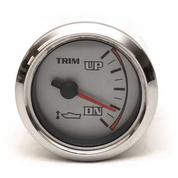 Fresh Stock Beede Boat Trim Gauge 960717 | Stratos 2 1/8 Inch Silver