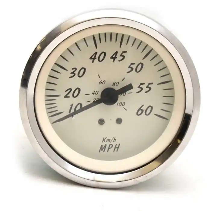 Deal Teleflex Boat Speedometer Gauge 66938 | 3 1/4 Inch Silver Beige