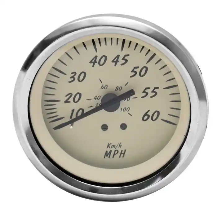 Teleflex Boat Speedometer Gauge 66938 | 3 1/4 Inch Off White Silver One Day Deal
