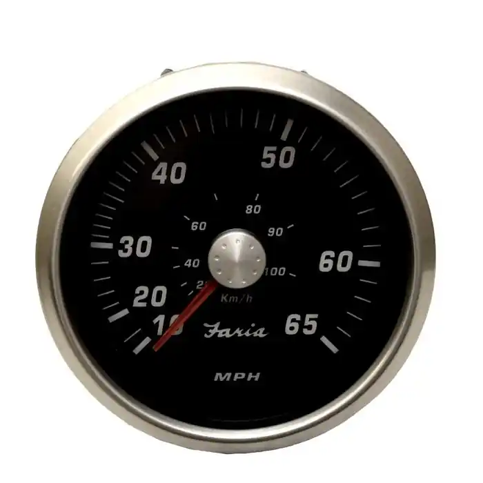Faria Boat Speedometer Gauge SEK002B | 3 1/4 Inch Pewter Black Seasonal Sale