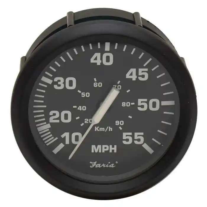 Faria Boat Speedometer Gauge SE9463K | Euro Black 3 1/4 Inch Handmade