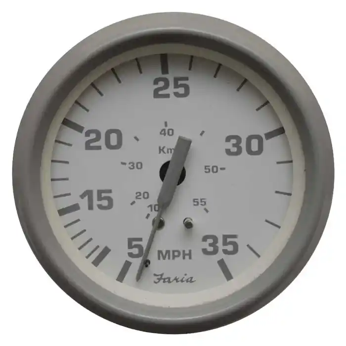 Faria Boat Speedometer Gauge SE9485B | Nantucket 3 3/8 Inch Gray White Latest