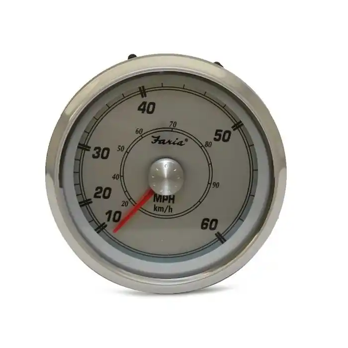 Free Returns Faria Boat Speedometer Gauge SE9982A | Maxum 3 1/4 Inch Silver