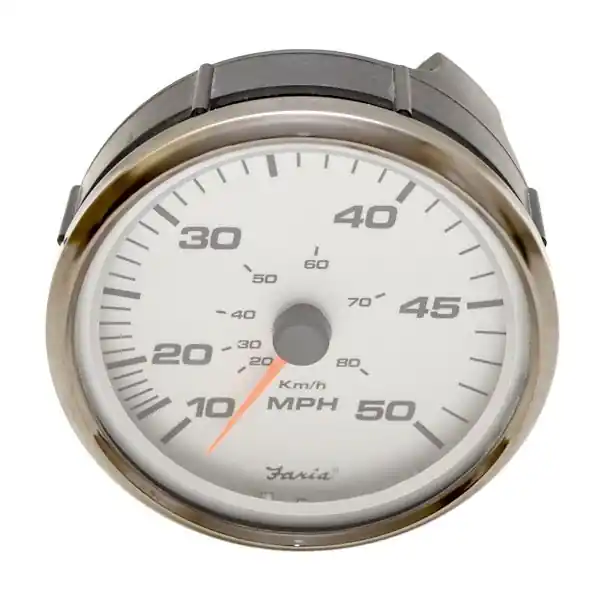 Faria Boat Speedometer Gauge SE9277B | 4 1/4 Inch Silver Crafted