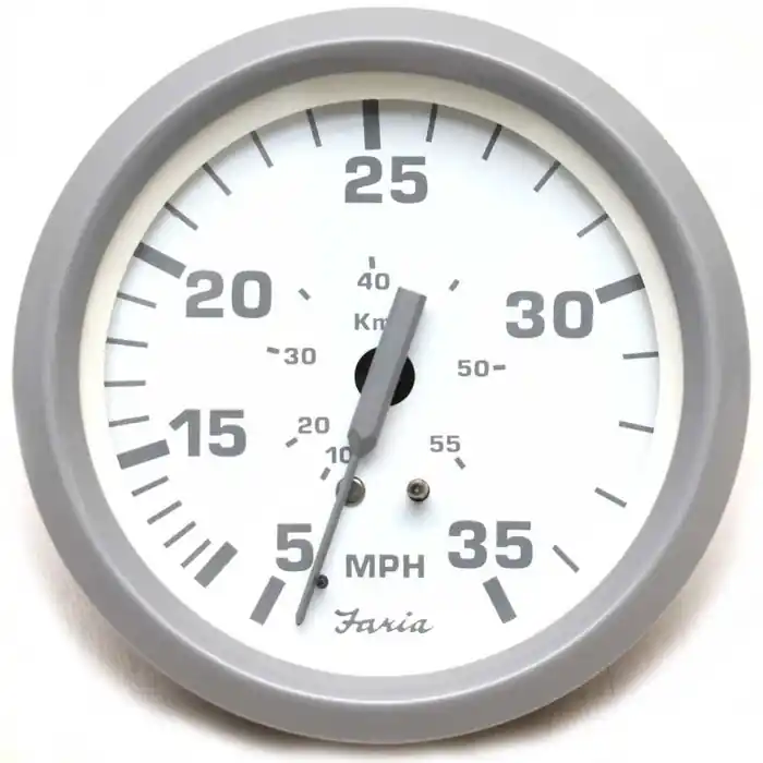 Faria Boat Speedometer Gauge SE9485A | Nantucket 3 1/4 Inch Gray White Place Order