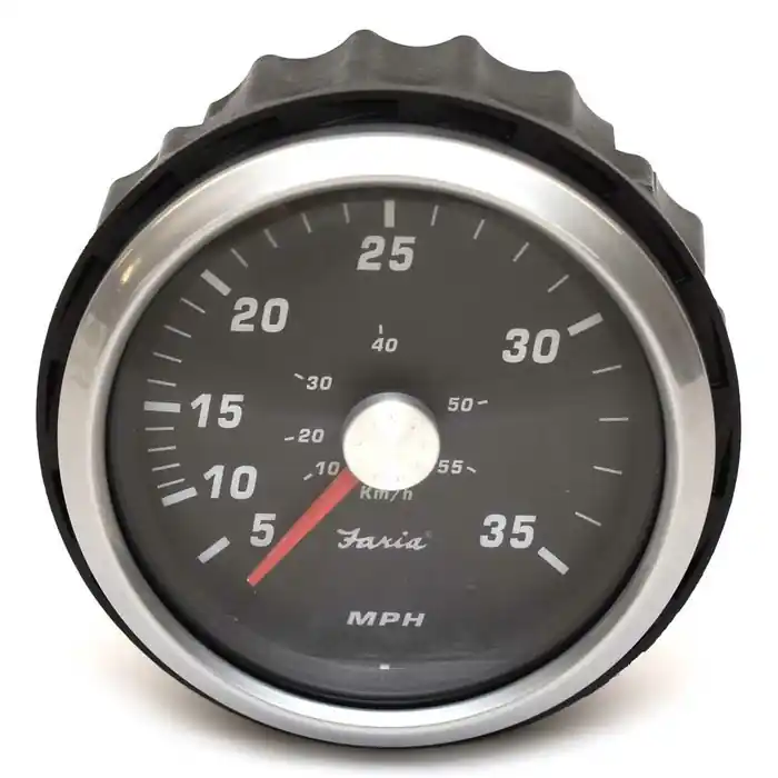 Secure Checkout Faria Marine Boat Speedometer Gauge SEK001A | 3 1/4 Inch Silver Black