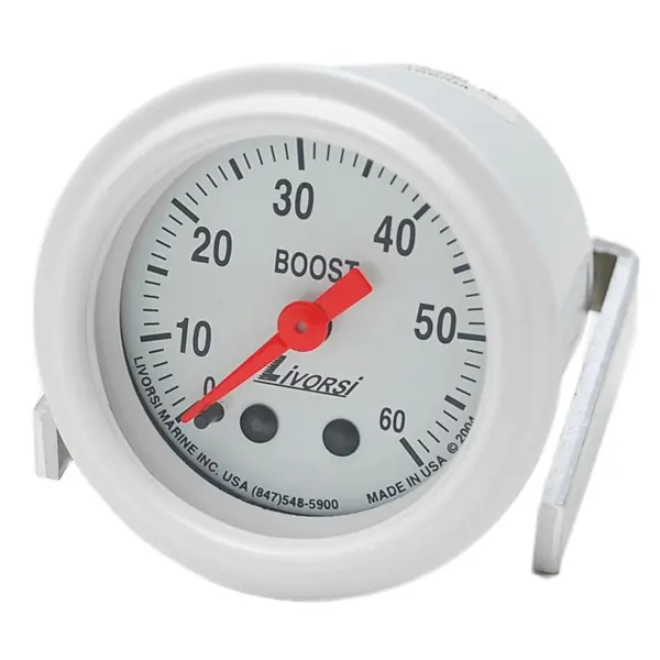 Same Day Shipping Livorsi Boat Boost Gauge GMB60WW | 2 Inch White Fountain