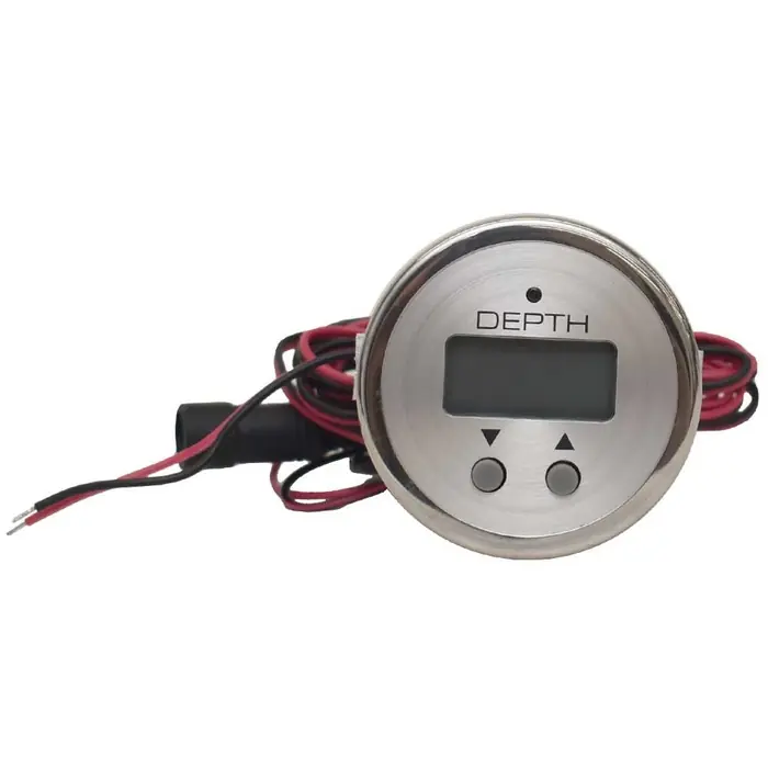Professional Grade VeeThree Boat Depth Finder Gauge 67407 | Digital Silver 2 Inch