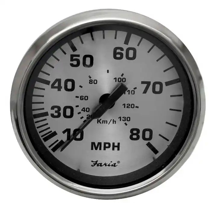 Faria Boat Speedometer Gauge SEK517A | XPress Spun Silver 3 1/4 Inch Limited Edition
