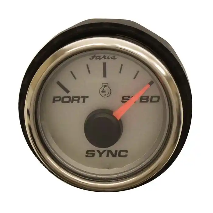 Faria Boat Engine Synchronizer Gauge SYR902A | Diesel 2 Inch Silver Super Sale